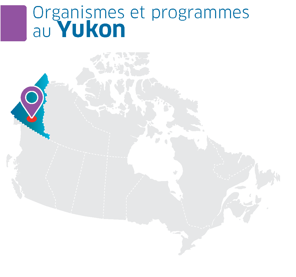 Une carte du Canada avec le Yukon en surbrillance