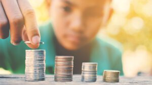 Kid counting money