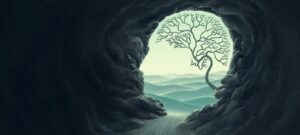 Tree brain with human head