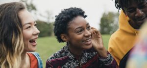 Friends in a Public Park