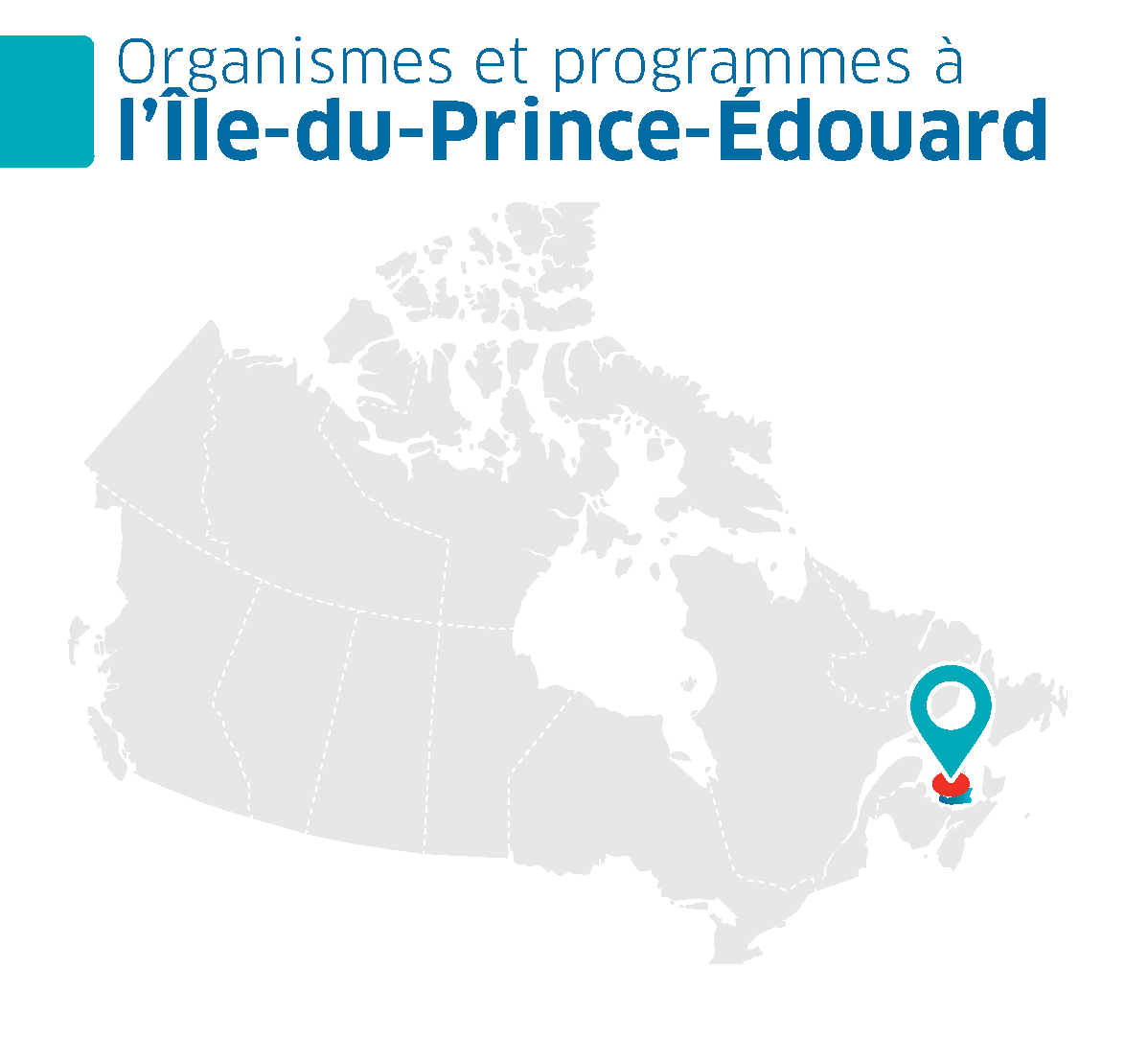 Une carte du Canada avec la province de l'Île-du-Prince-Édouard en surbrillance