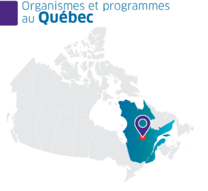 Une carte du Canada avec la province de Québec en surbrillance