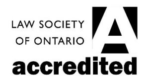 Accreditation logo of Law Society of Ontario