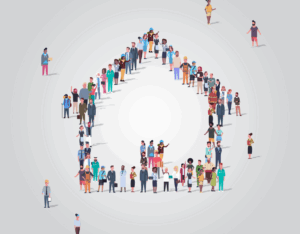 People creating a housing image.