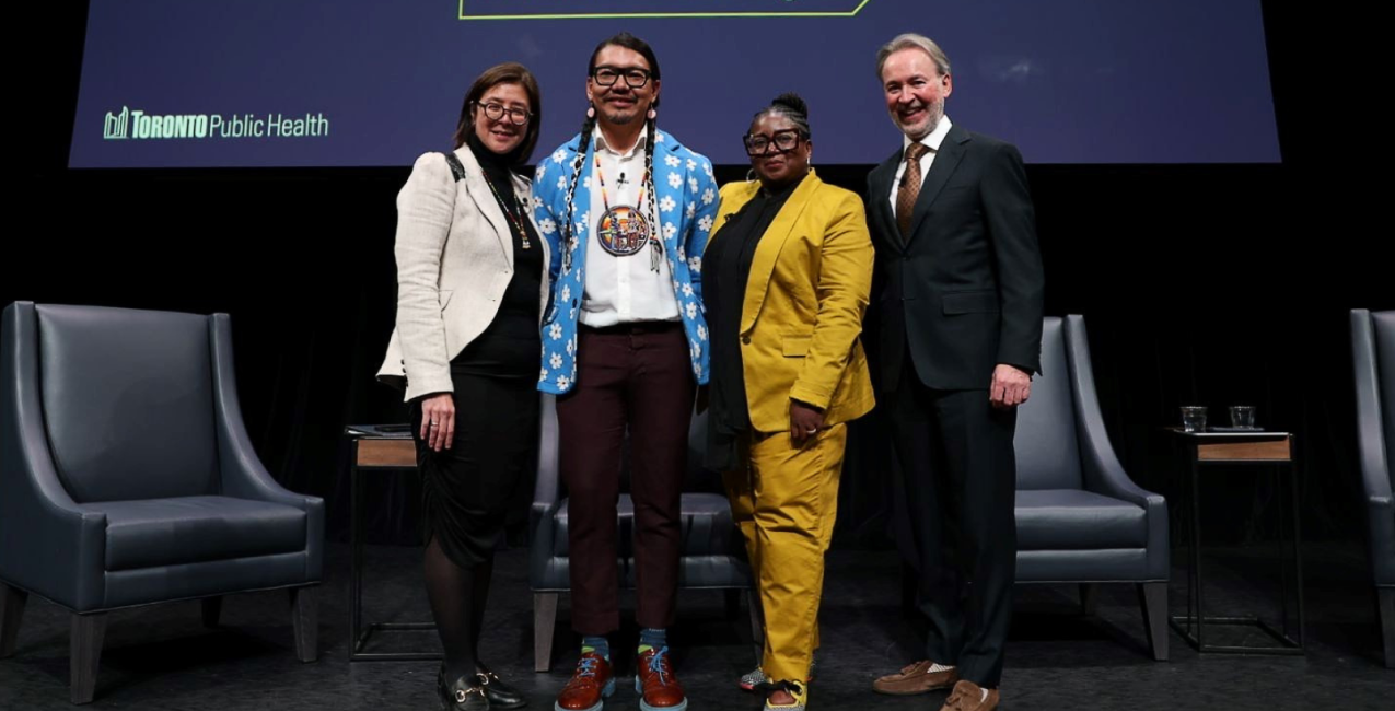 Dre Eileen de Villa, Dr James Makokis, Dre Notisha Massaquoi et Michel Rodrigue à l’événement Diverse Dialogues.